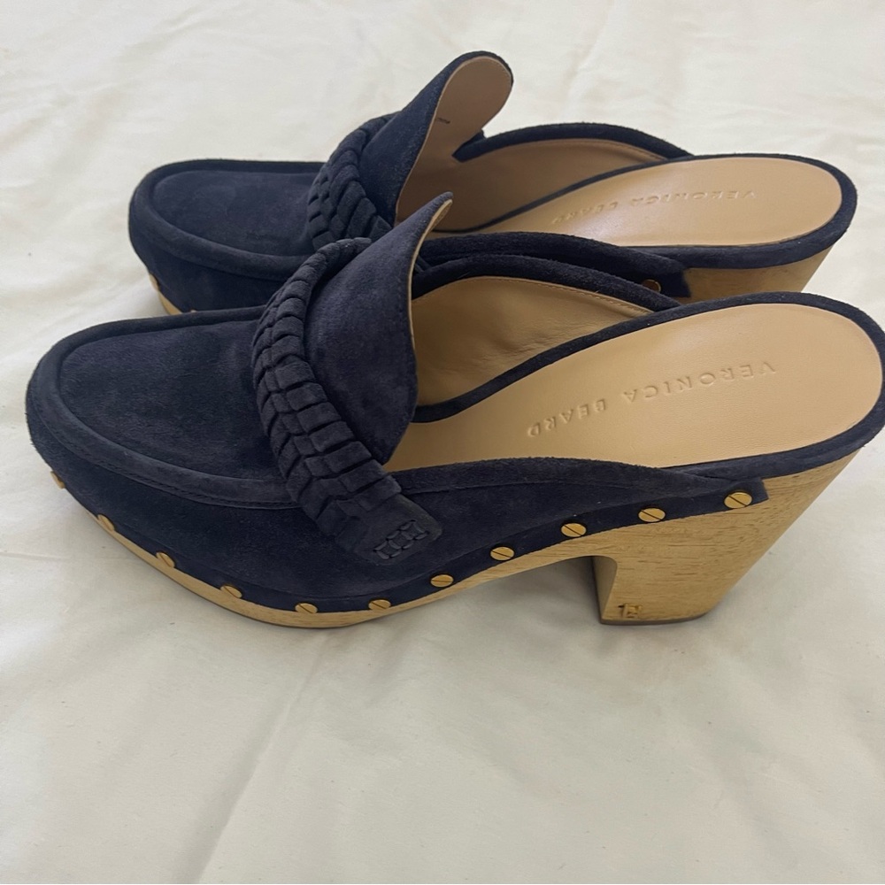 Veronica Beard Navy Clogs - Picture 4 of 14